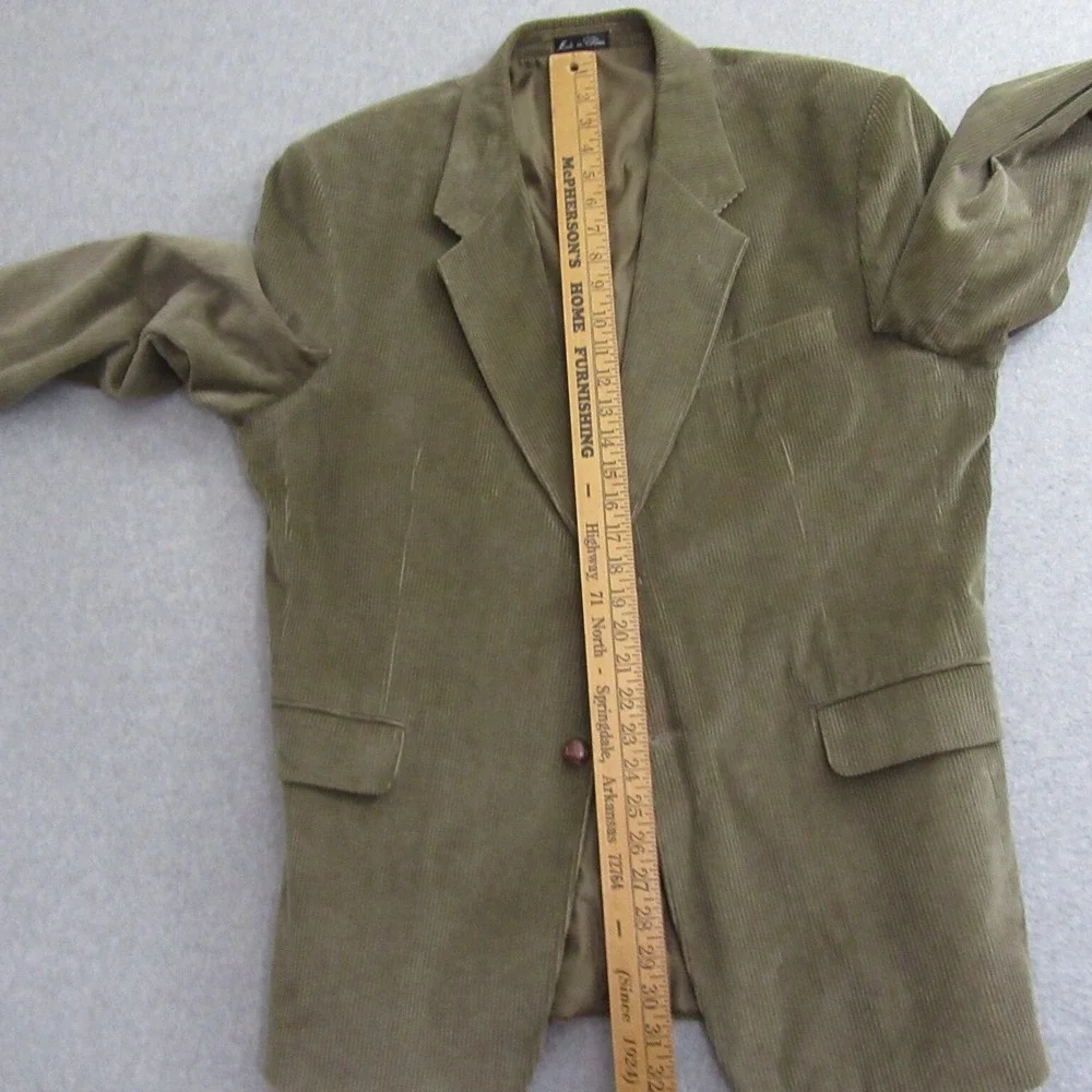 Monsieur Adolfo Mens Sport Coat‎ 44R Tan Corduroy Blazer Jacket Ventless
